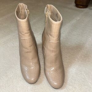 Impo Tan Ankle Booties with Textured Finish